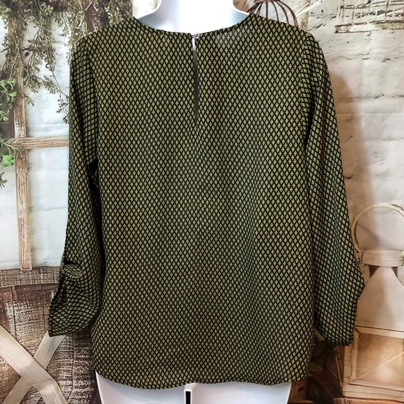 MERAKI Crisscross V-neck three quarter sleeve blouse keyhole detail back small - Picture 5 of 13